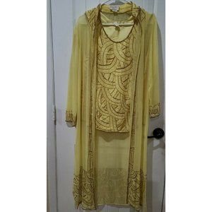 Tan-Chho Vintage beaded ribbon tunic cover-up occasion and shirt Size Medium